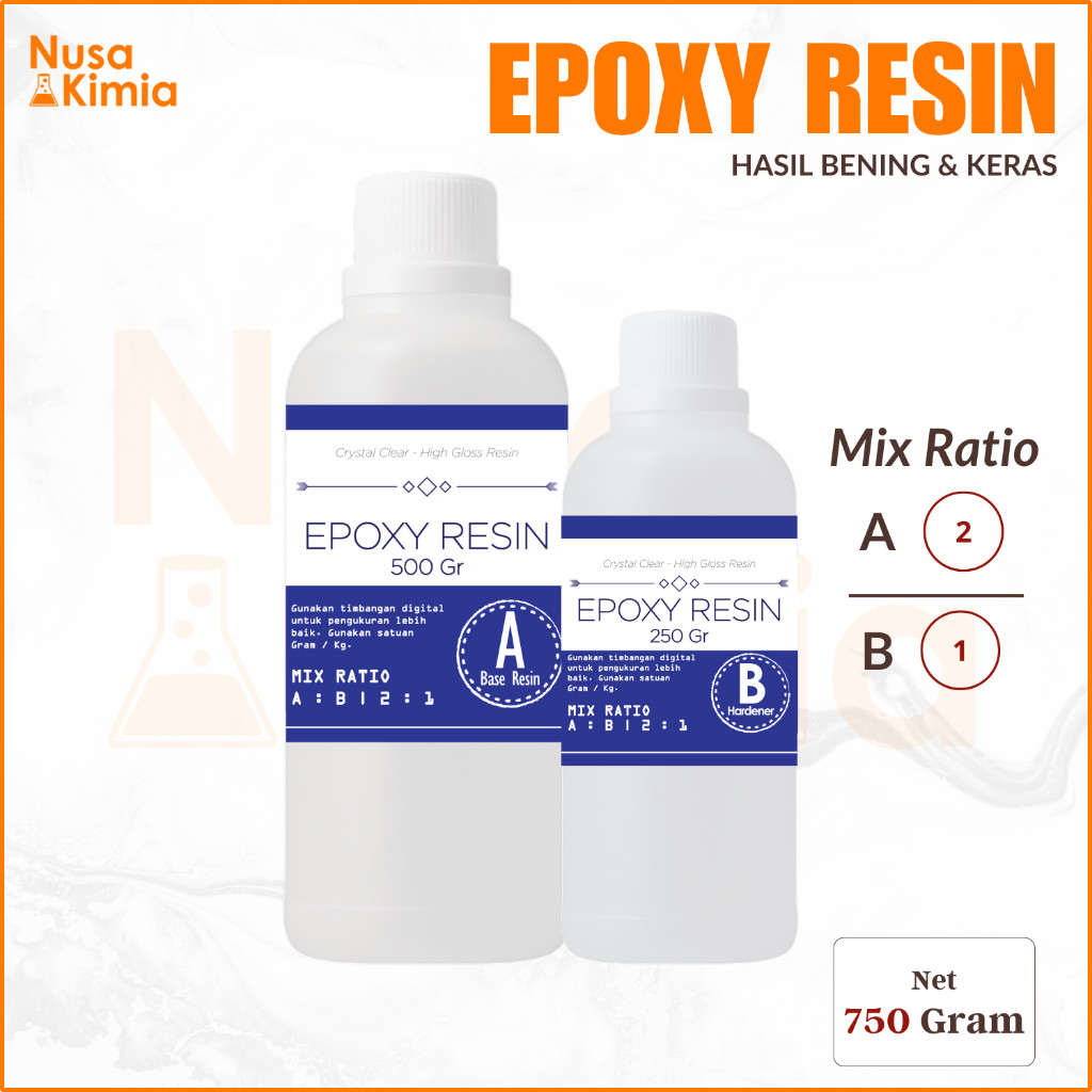 Epoxy Resin Bening 750 Gram - ART Resin - Hasil Bening dan Keras