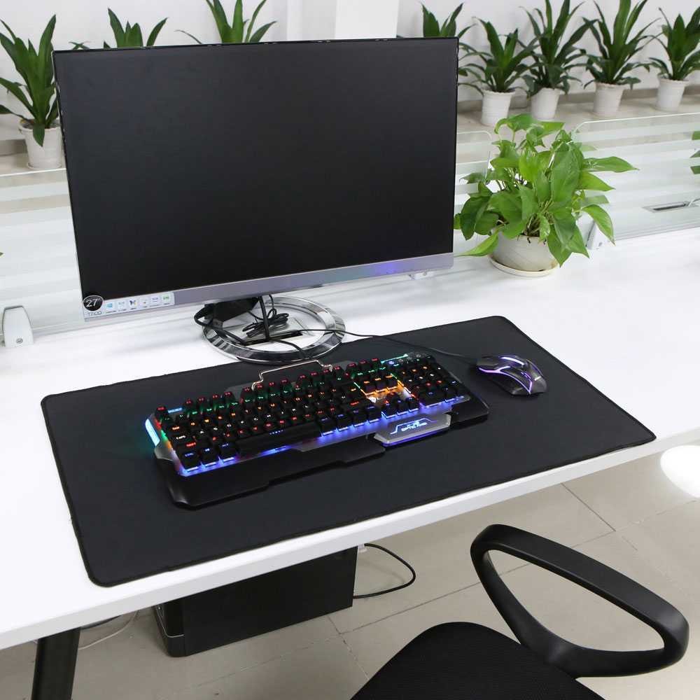 COD Alas Mouse Pad Mousepad Komputer Laptop Gaming XL Besar Lebar Panjang Warna Hitam Polos Aestheti