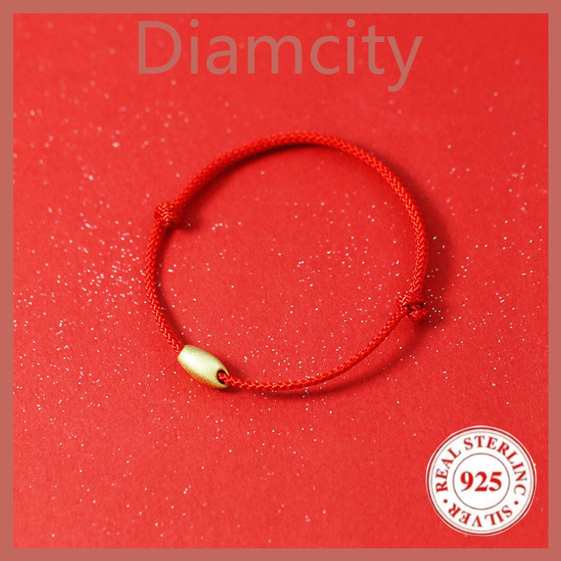 [Diamcity] Gelang Millet Emas Tali Merah Untuk Pria Dan Wanita Perhiasan Pasangan