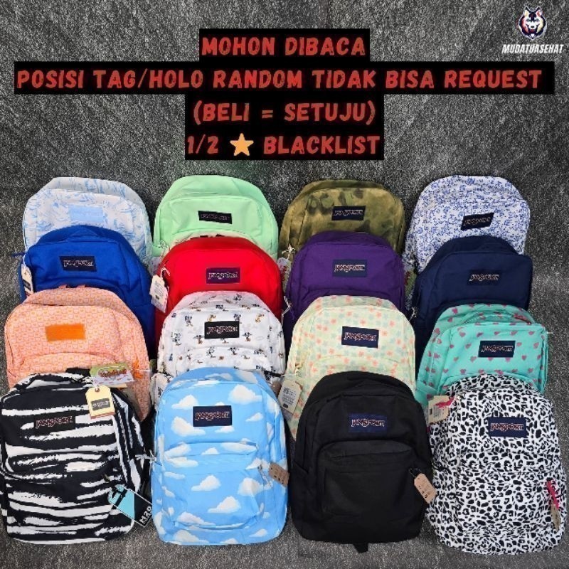 BAGINBRO Jansport Backpack Kanvas Premium 42x33x21 Cm