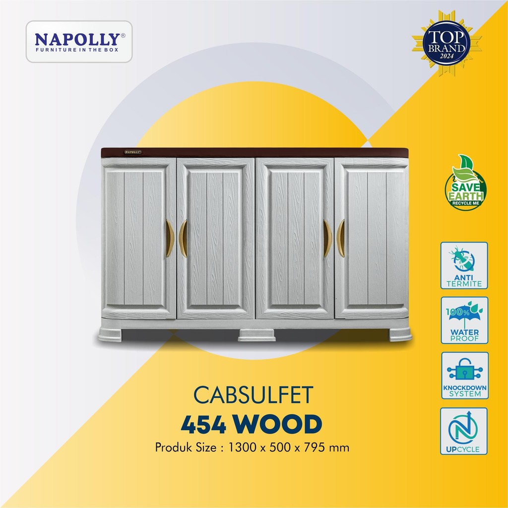 Napolly Lemari Buffet 454 Wood Kayu Plastik