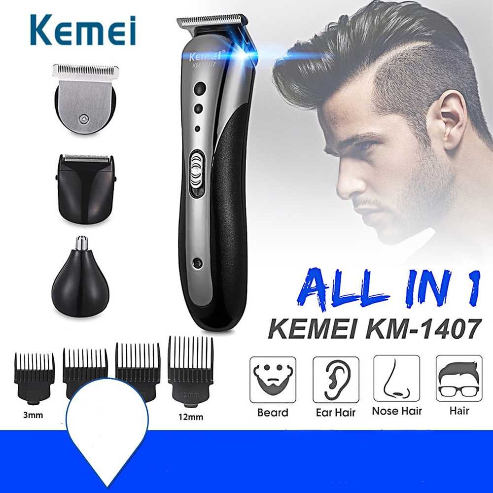 COD - Kemei Alat Cukur Rambut Kumis Elektrik Hair Trimmer Rechargeable - KM-1407