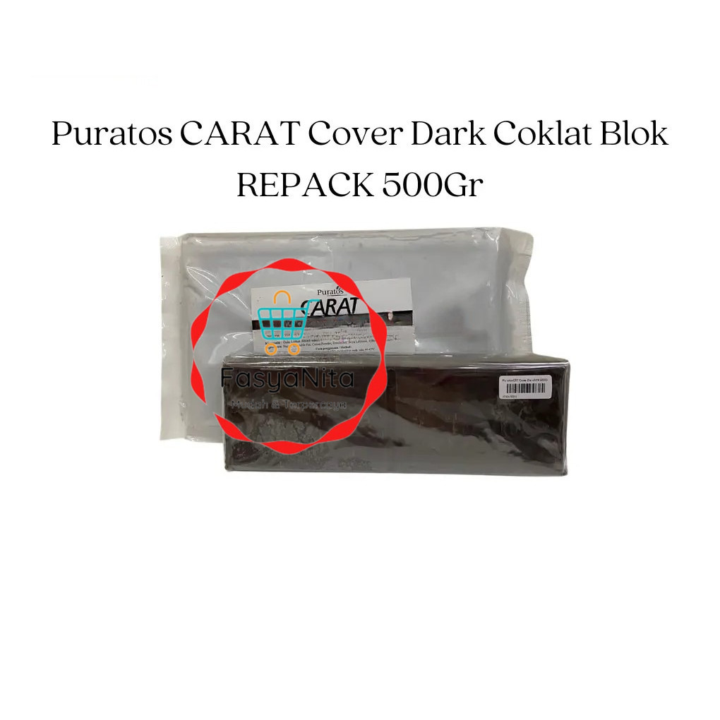 Puratos CARAT Cover Dark Coklat Blok REPACK 500Gr BLOK BATANG - Fasyanita Online Fresh Mart Denpasar