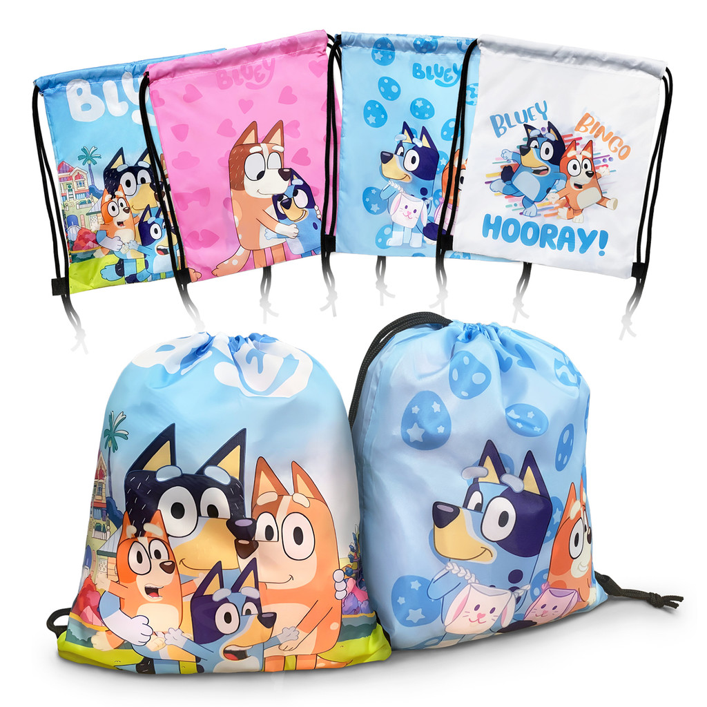 Bluey Bingo Drawstring Bags Anime Figure Printing Cute Cartoon Portable Storage Bag Backpack ildren 
