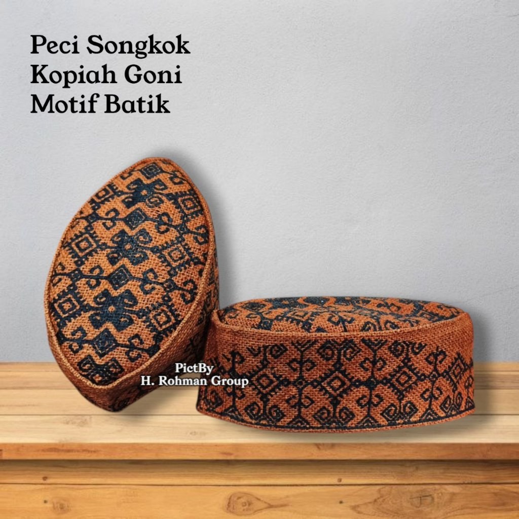 Peci Pria Batik Bahan Kain Goni Pilihan