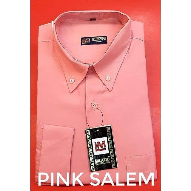 Kemeja pria warna pink salem polos tersedia lengan panjang , lengan pendek , dan paket kemeja+dasi a