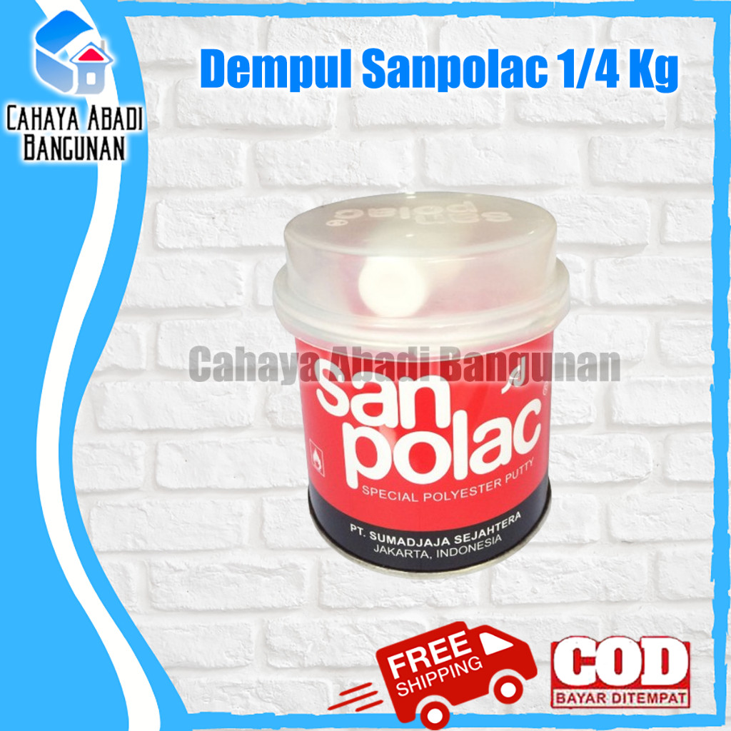 Dempul Sanpolac 250 GR | Dempul Besi Cat Mobil / Kayu / Mebel