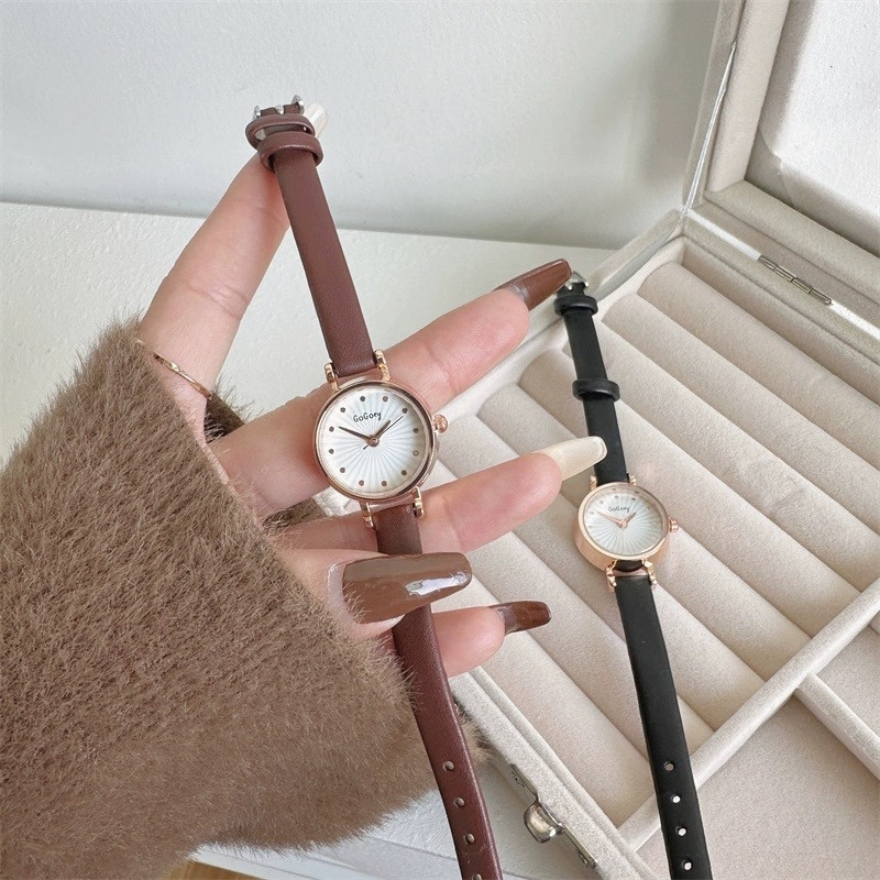 Leeone Jam Tangan Gogoey Tali Kulit Simpel Original