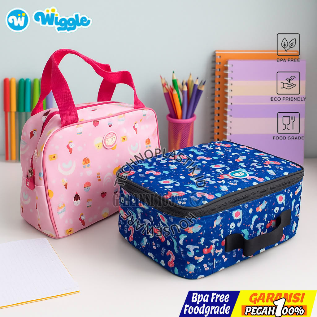 WIGGLE Lunch Bag Kids Pink Dessert Dan Dino Hello Tas Bekal