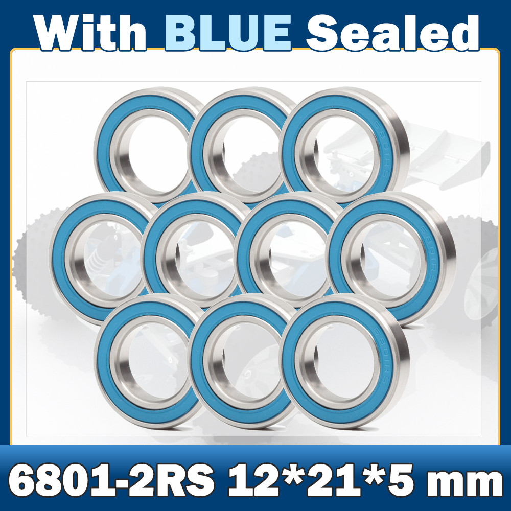 6801RS Bearing ABEC-7 ( 10 PCS ) 12*21*5 mm Thin Section 6801-2RS Ball Bearings 61801 RS 6801 2RS Wi