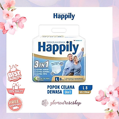 NEW  Happily Pants Popok Dewasa Celana L8
