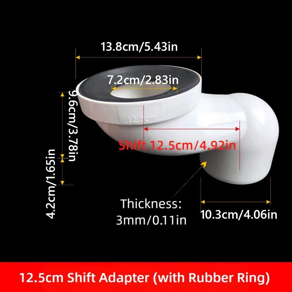 110mm Toilet Shifter Pipe PVC Plastic Extension Adapter Offset Flange Adapter Offset Design Adapter 