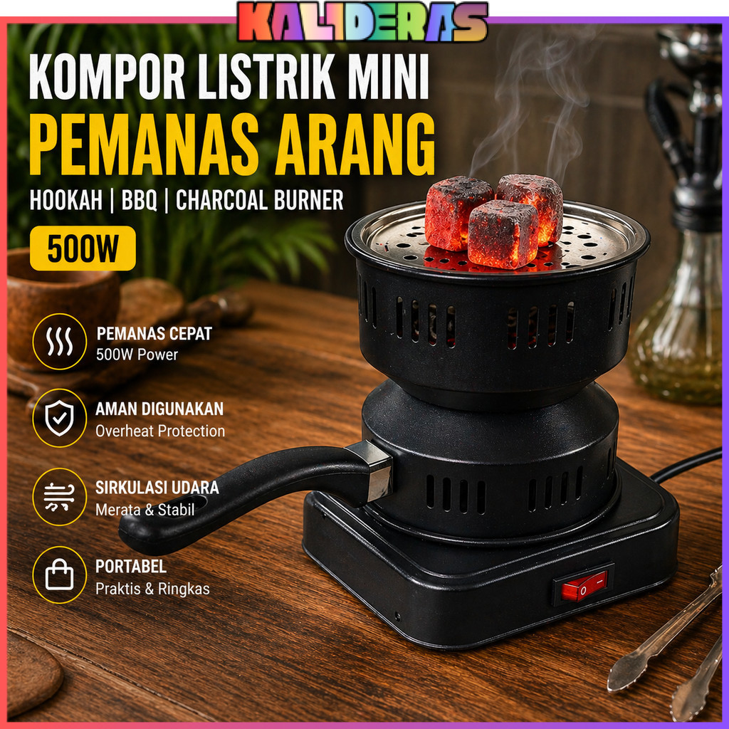 Kompor Listrik Mini Pemanas Arang Hookah BBQ Charcoal Burner 500W - ZD-A016