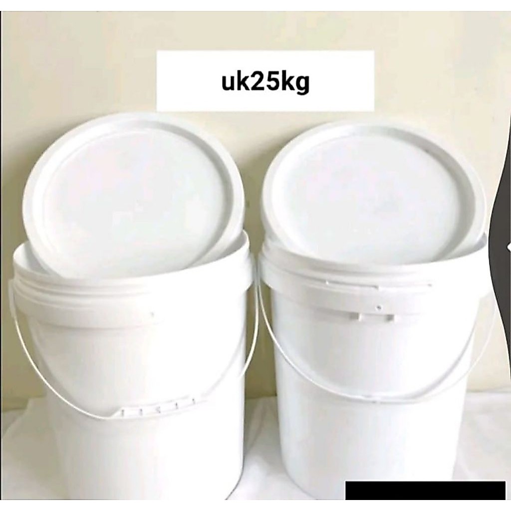 ember putih polos ukuran 25kg/20L + TUTUP SEGEL