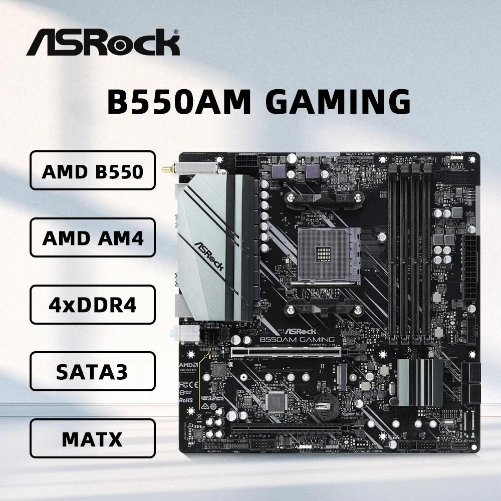 ASRock B550AM GAMING Motherboard Supports Ryzen 9 5900X 3900X Ryzen 7 5800x3D 5700x3D 5600X 5600G CP
