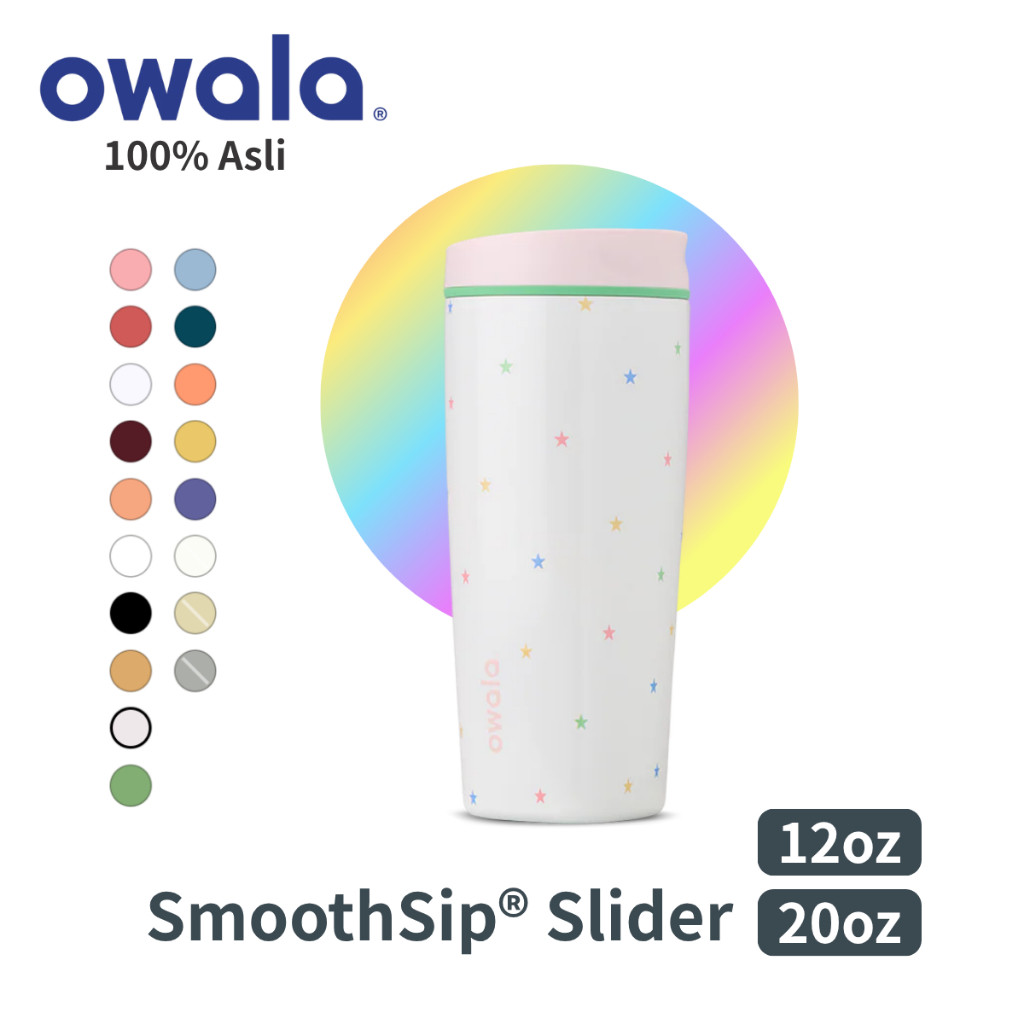 Owala SmoothSip Slider 12oz 20oz Insulated Stainless Steel Coffee Tumbler