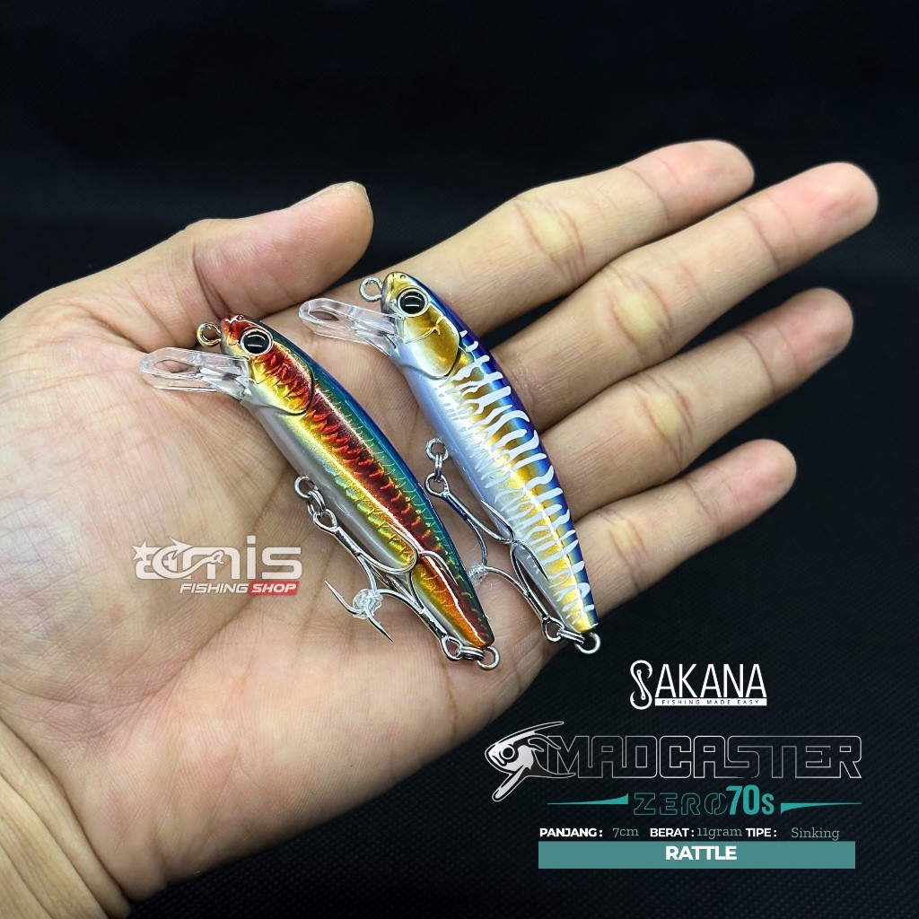 FHIRMAN.CO SAKANA Madcaster Zero 70S Sinking Lure Minnow Umpan Casting