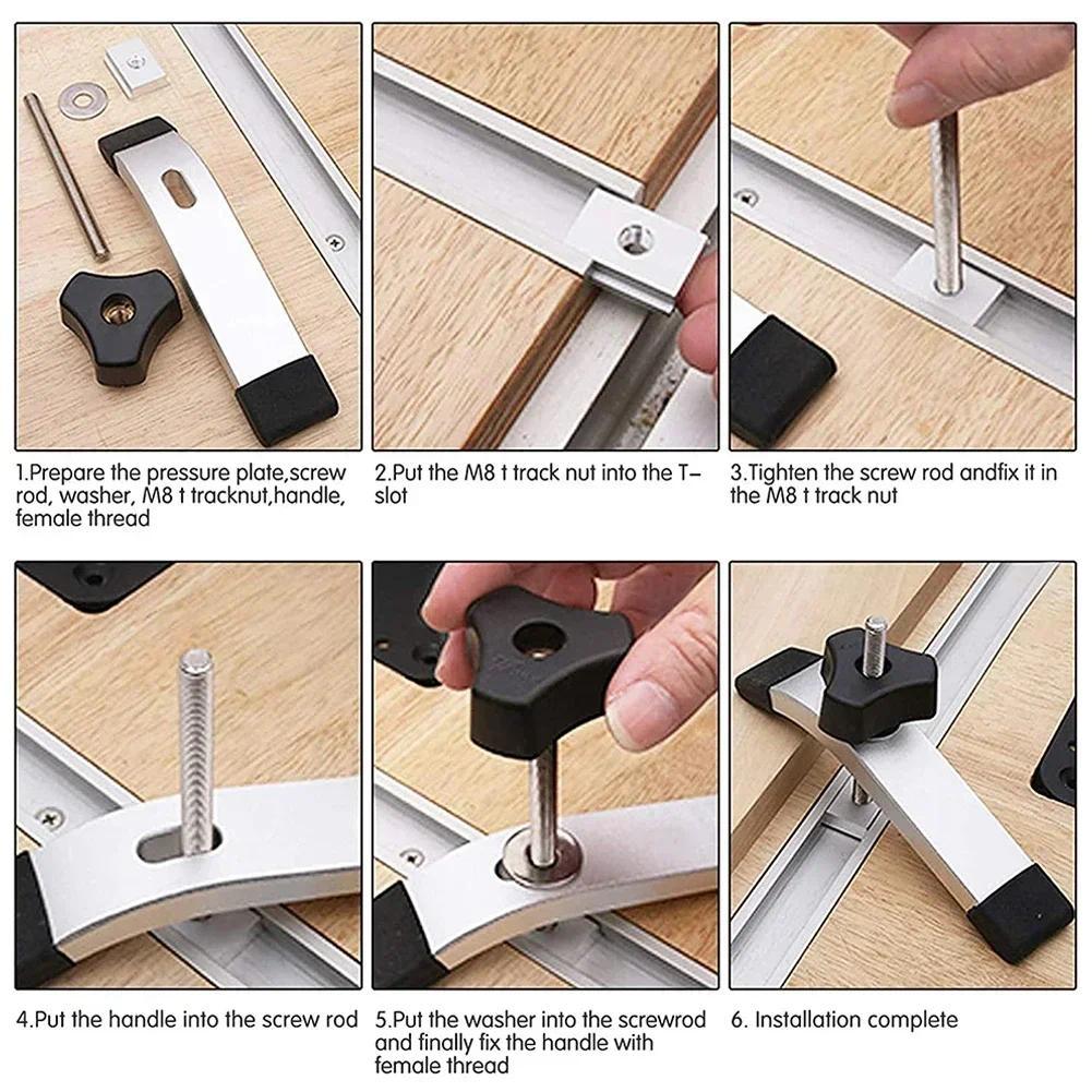 2024 Hot 10 Pcs M8 T Slot Nut T-Track Slider Miter For Woodworking Tool Slot Jigs Screw Fixture Work