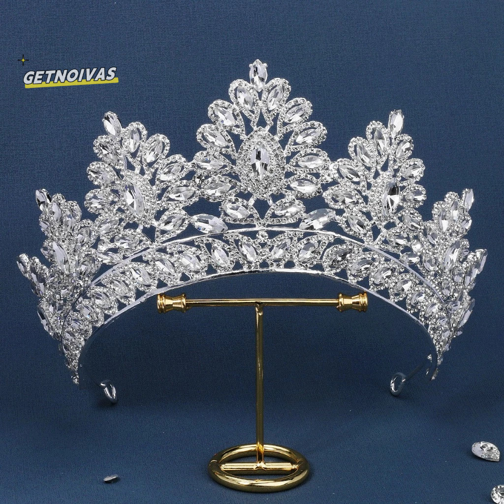 Mahkota Aura -  Mahkota Mewah Besar Berlian - Mahkota Pengantin / Mahkota Pengantin Besar