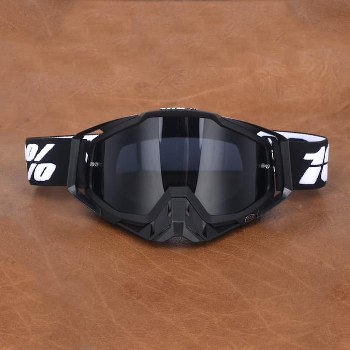 GOGGLE 100% KACAMATA HELM TRAIL KLX CRF SUPERMOTO TRABAS MOTOCROSS - HITAM