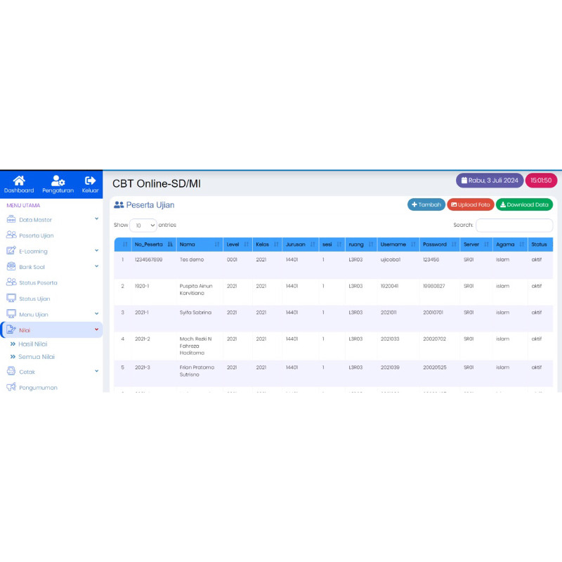 Aplikasi Ujian Online Berbais Web CBT Blue