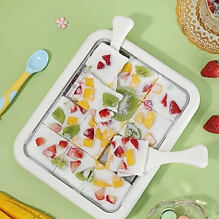 Mesin Es Krim Gulung Mini Tanpa Listrik Food Grade Alat Pembuat Ice Roll Yogurt Goreng Beku Portabel