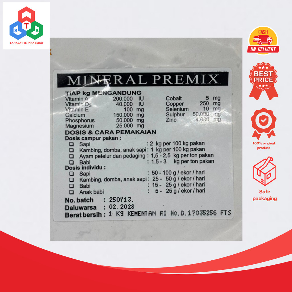 Mineral Premix Untuk Ternak TMC 1Kg