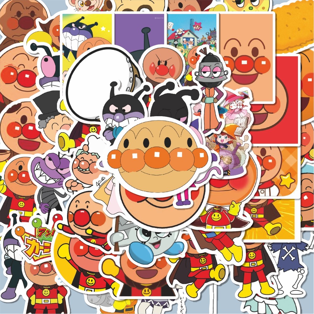 

100PCS Lucu Stiker Kartun Anpanman Char Mix 1 Stiker Aesthetic Stiker Anti Air Stikers Berperekat Waterproof sticker decal buat Motor Helm Buku Journal Koper Casing HP Laptop Botol Minum Hadiah anak