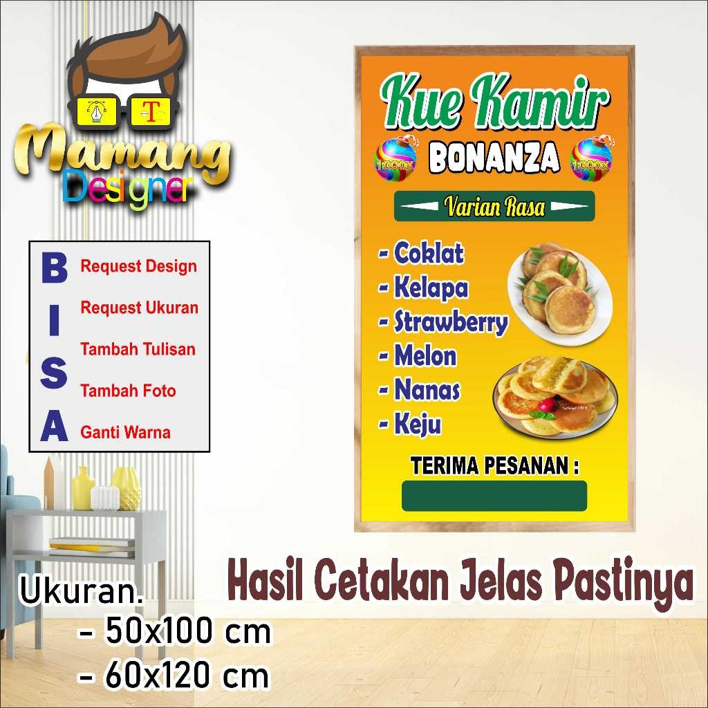 backdrop Banner Spanduk Custom Kue Kamir dan Aneka Kue bb