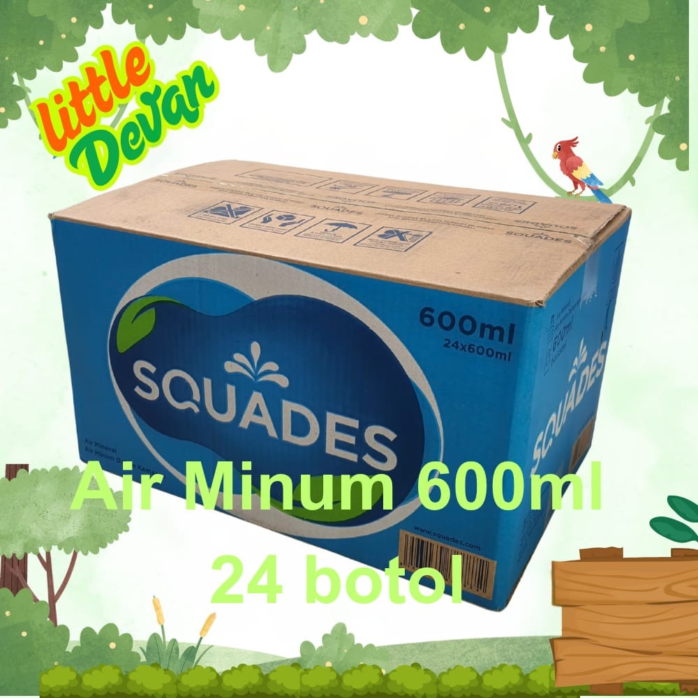 Air Minum Mineral SQUADES botol 600ml -  Karton