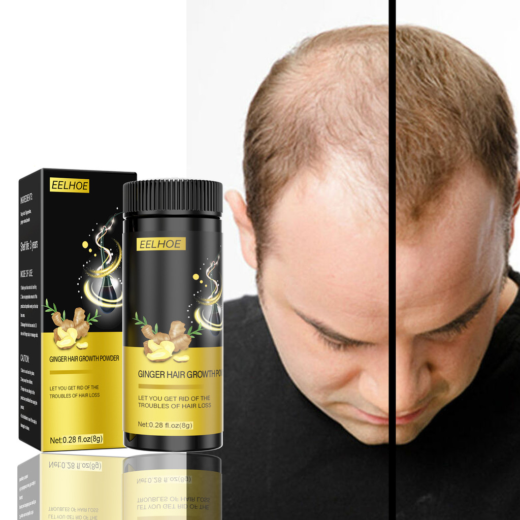 EELHOE Bedak Rambut Melembapkan Memperkuat Rambut Rambut Lebat Rambut Hitam Bedak Rambut Jahe