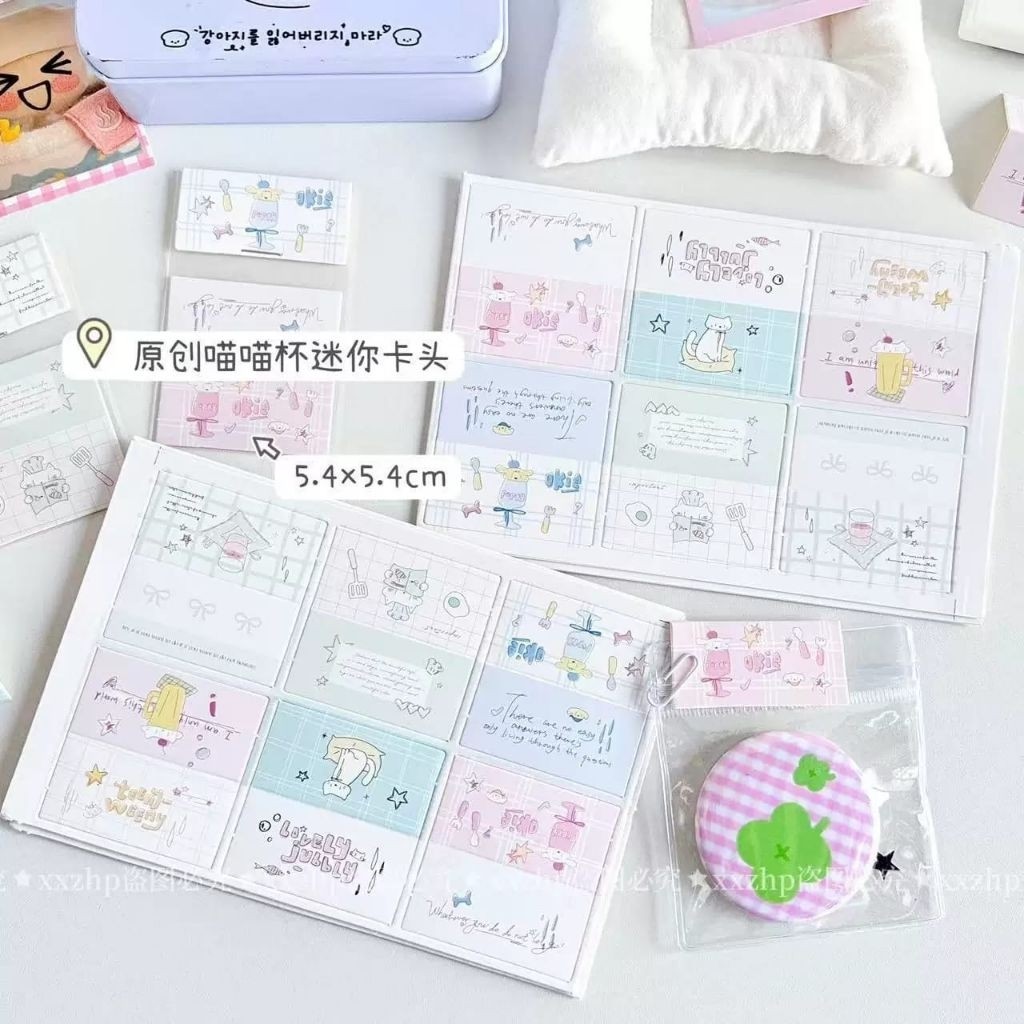 

[HT03] Hang Tag Alas Packing Photo Card Motif Kucing Meow Lucu 5,4x5,4cm