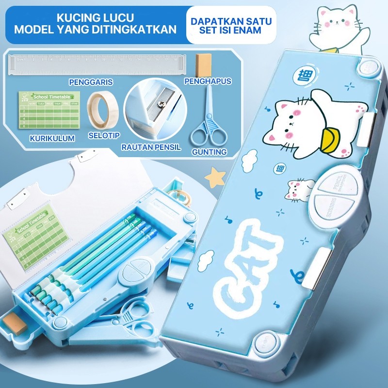 

Aimilo Tempat Pensil Multifungsi Kotak Pensil Anak Lengkap Peruncing Gunting Isolasi Penghapus Penggaris Alat Tulis Sekolah