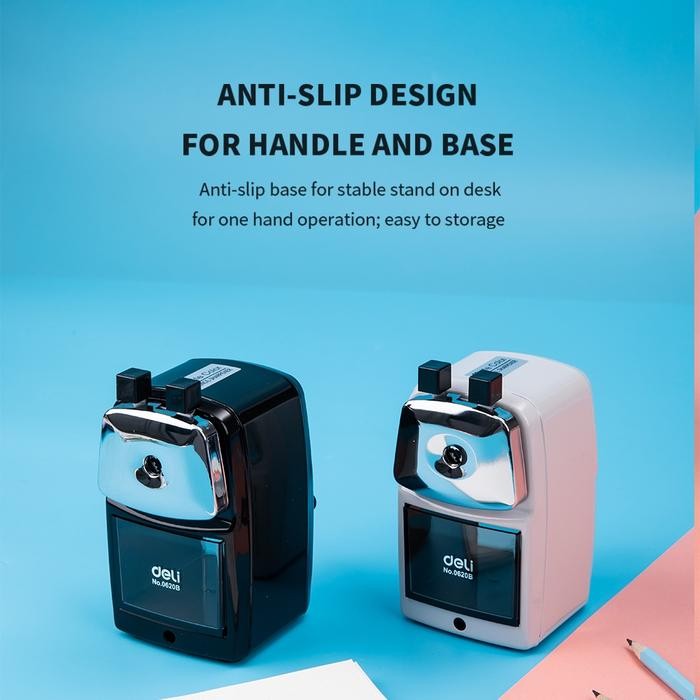 

Deli Rautan Putar Ekstra Tajam tahan lama anti slip berdiri stabil di meja E0620 Stationery - Random