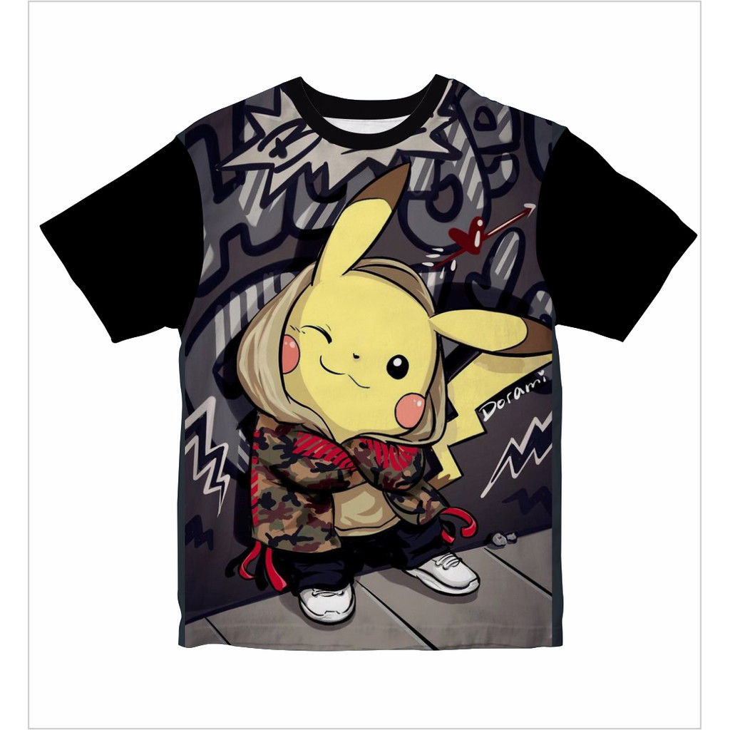 Baju Kaos Anak Pikachu Eye's - Baju Kaos Anak Laki Laki dan Perempuan| Toko Kazzamy