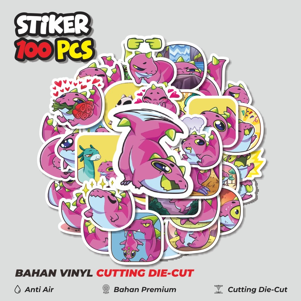

Terbaru! 50 pcs Stiker Kartun Toxy The Little Dino Dekorasi Lucu Kreatif untuk Notebook, Skateboard, HP