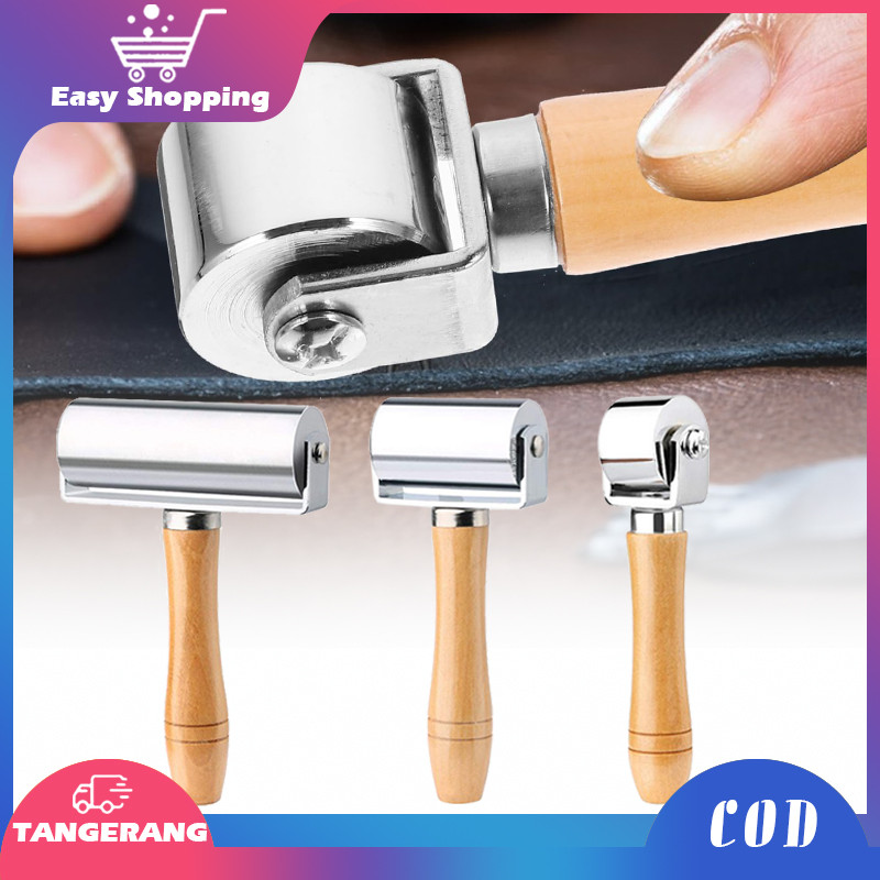 

Roller Press Creaser Manual Kulit Kayu Solid Alat Tepi / Laminasi Glue DIY Alat Press Kulit Profesional Creaser Press Kulit