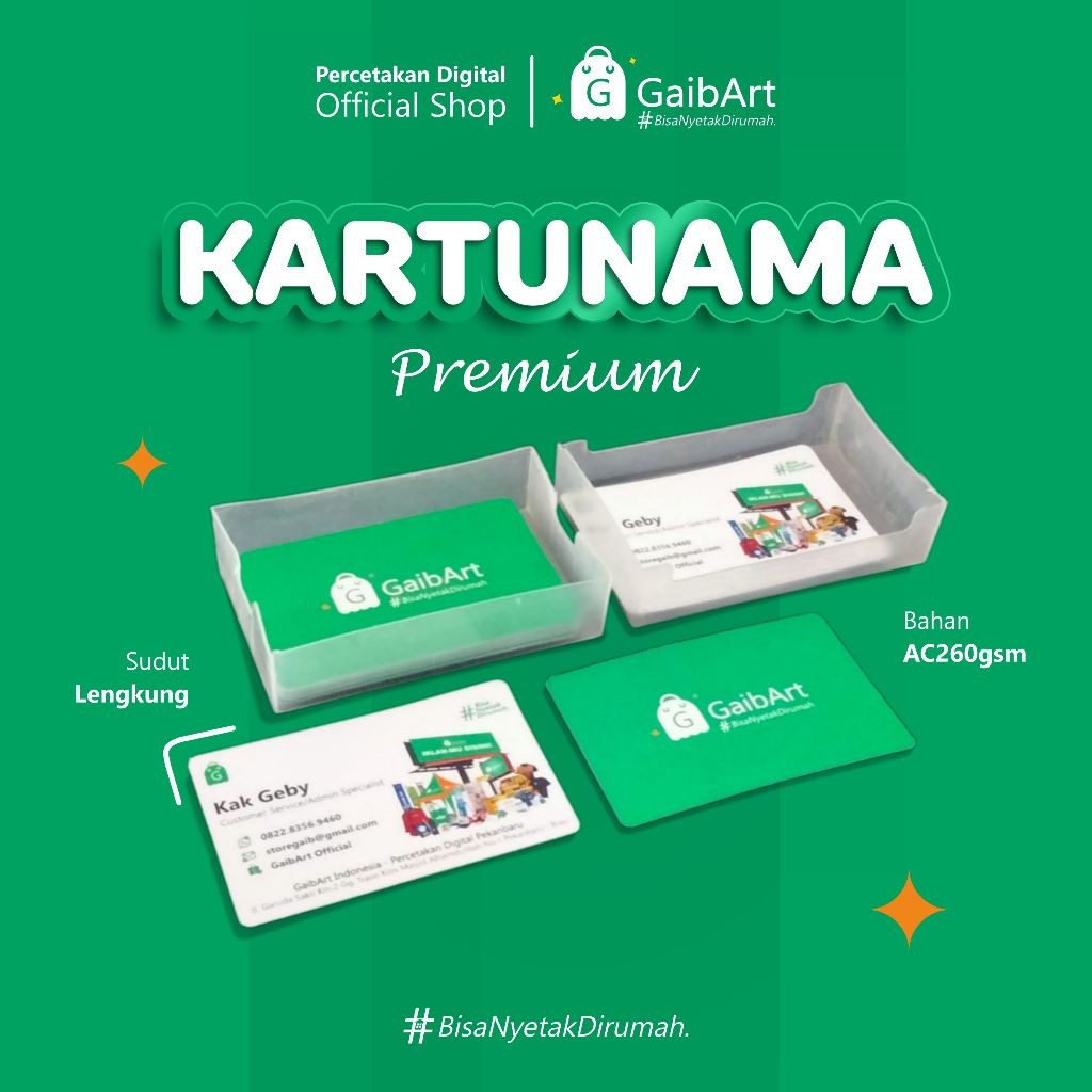 

GaibArt - Isi ulang Hanya Kartu Saja Cetak Name Card Premium 100pcs