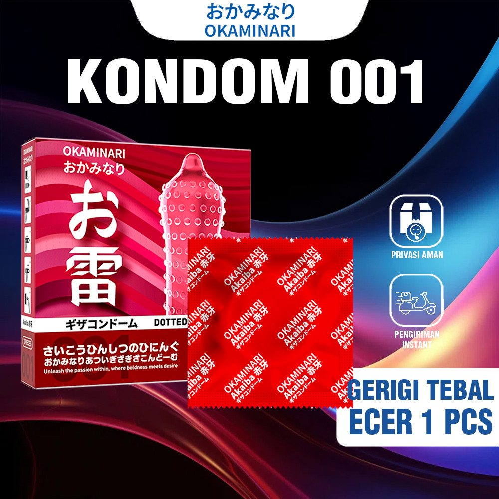 Okaminari Gerigi Tebal Kondom Tahan Lama Kondom Aman Pria 1 Pcs - Privasi Terjaga