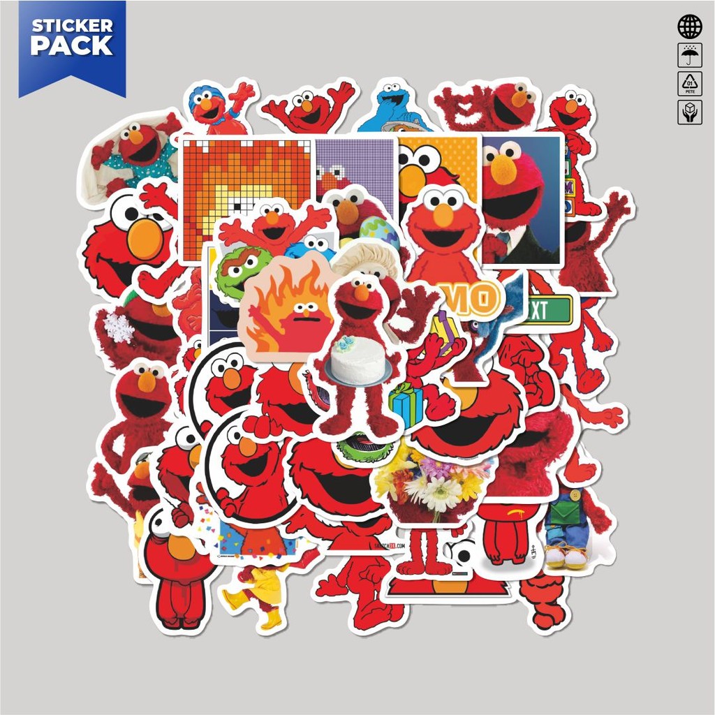 

[100PCS]Stiker Pack Stiker Kartun Elmo Aesthetic Vinyl Anti Air Dekorasi Sticker Laptop Buku Journal Koper Helm Casing HP Gitar Helm Skateboard