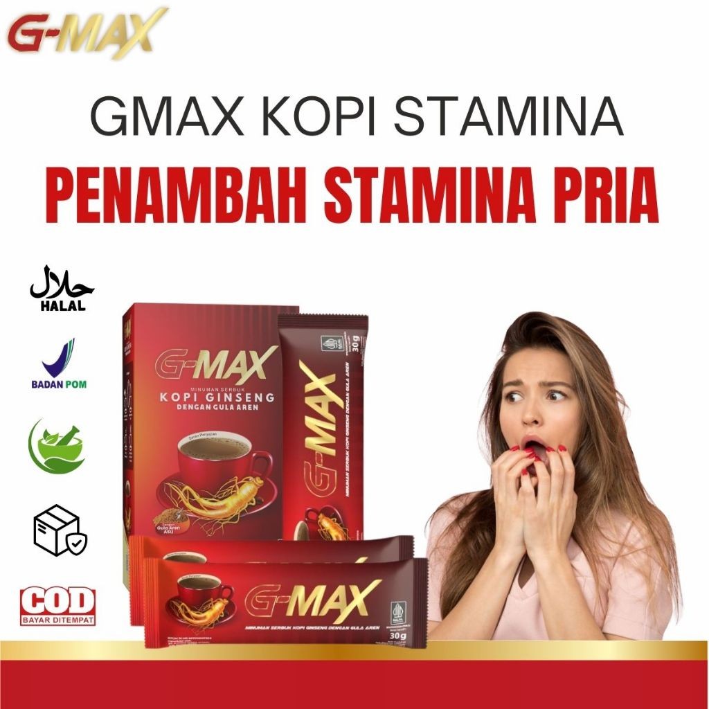 TERLARIS GMAX KOPI STAMINA PRIA KOPI GINGSENG PENAMBAH STAMINA TAHAN LAMA