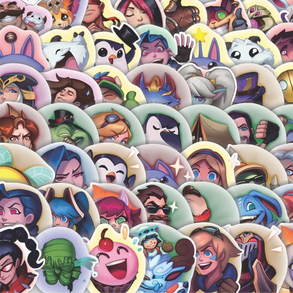 

Stiker Cutting Pack Stiker LOL Game Emoticon Isi 100Pcs Series Aesthetic Lucu Keren Untuk Koper Bahan Vynil