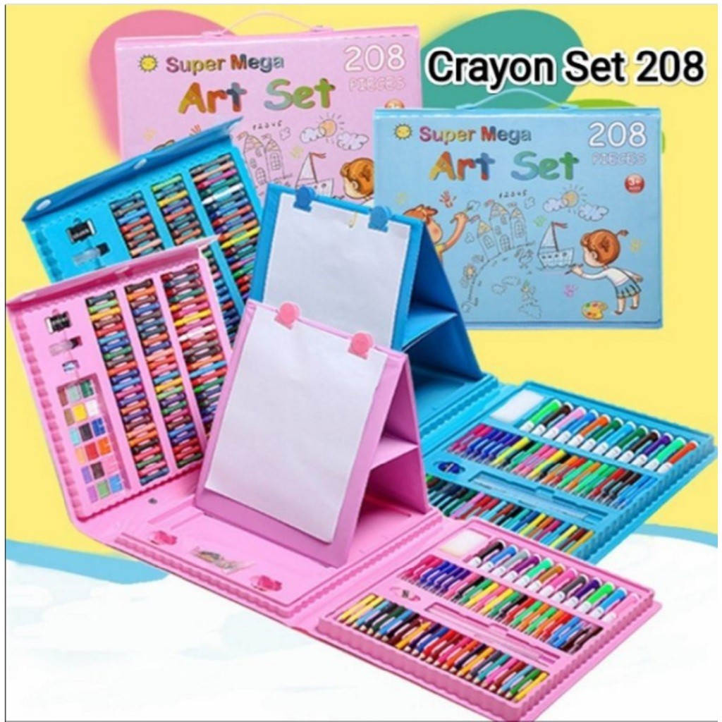 

Super Mega Art Set Alat Gambar Tulis Anak Crayon Pensil Warna 208 Pcs