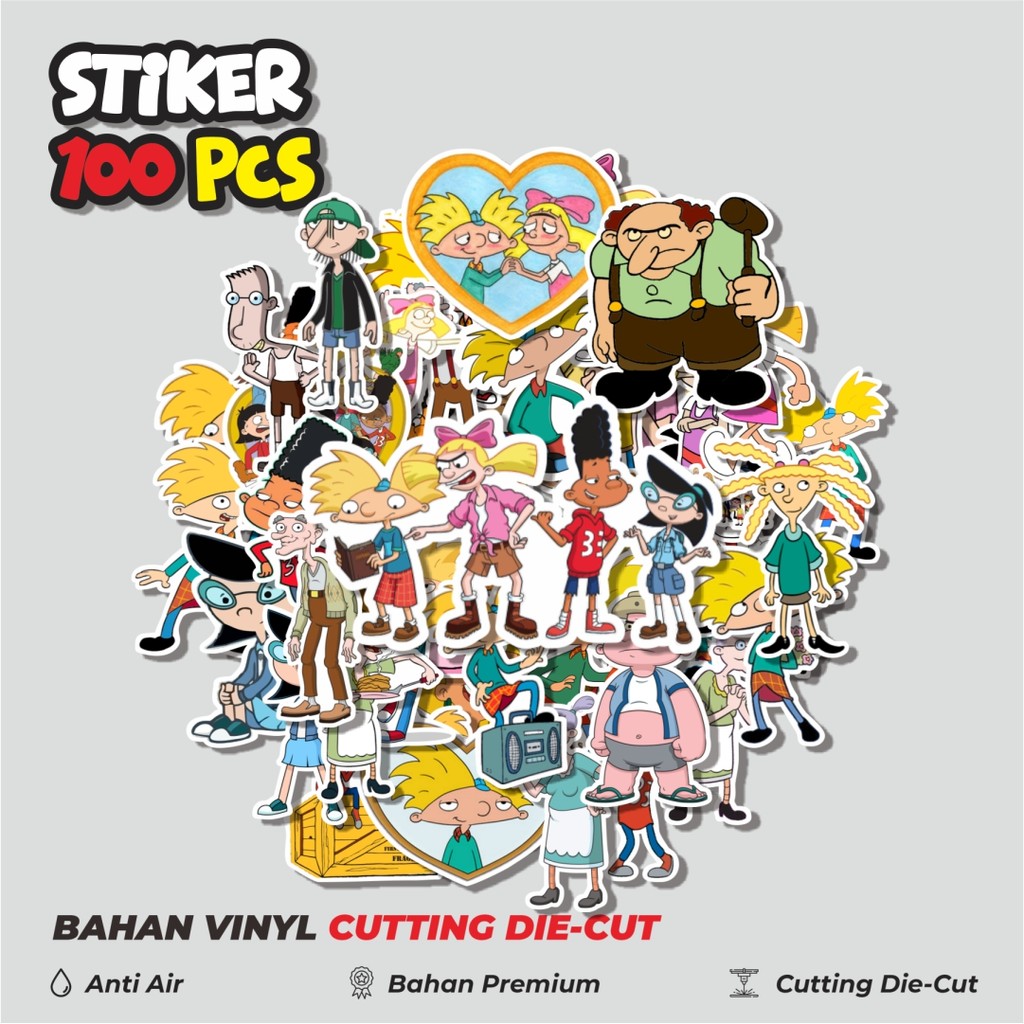 

Terbaru! 50 pcs Stiker Kartun Hey Arnold Dekorasi Lucu Kreatif untuk Notebook, Skateboard, HP