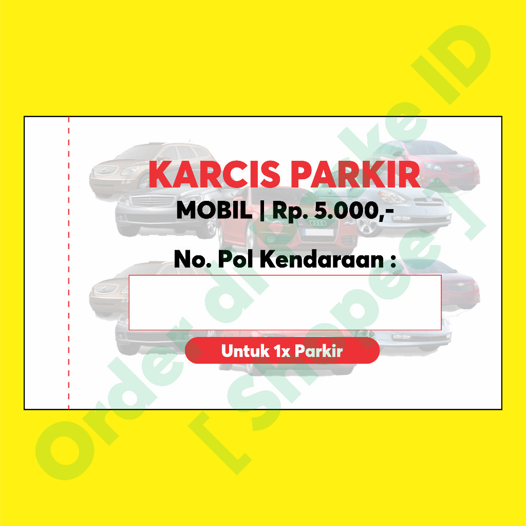 

Promo KARCIS PARKIR ISI 100 LEMBAR DAN 50 LEMBAR UKURAN -/+ 6X10 CM MOTOR MOBIL CUSTOM SESUAI REQUEST