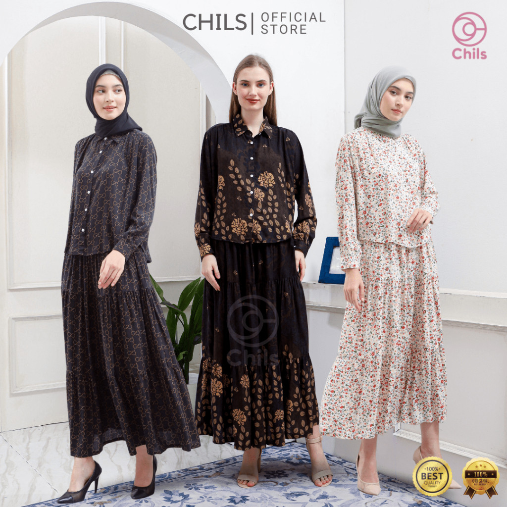 FERIDNORO Chils One Set Rok One Set Wanita Kekinian Baju Wanita Baju Setelan Wanita Kekinian