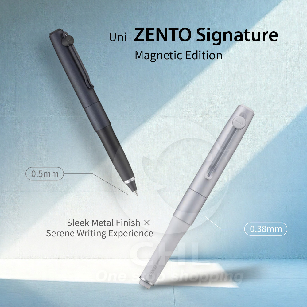 

uni-ball ZENTO Gel Pen 0.5mm 0.38mm Fine Tip Japanese Pen Magnetic Cap Smooth Writing Office School Stationery Signature Pen