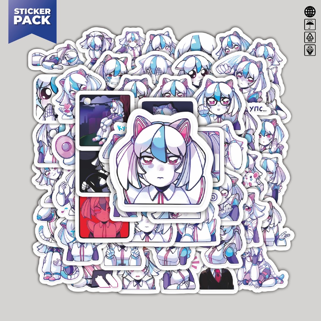 

[100PCS]Stiker Pack Funny Character Krita The Robochi Aesthetic Vinyl Anti Air Dekorasi Sticker Laptop Buku Journal Koper Helm Casing HP Gitar Helm Skateboard