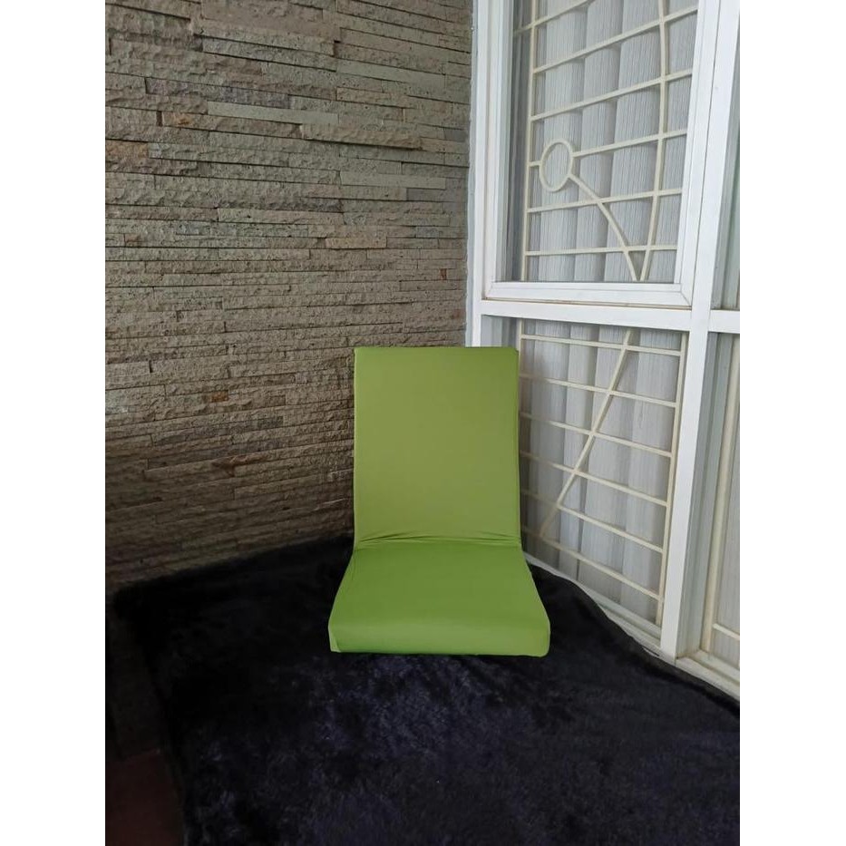 Sarung kursi lipat lantai LAZY BAG elastis / Cover kursi santai lesehan stretch - Hijau daun, size: 