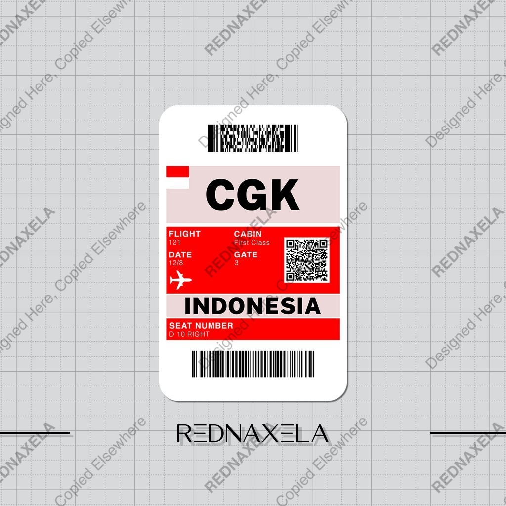 

Stiker Vinyl Boarding Pass CGK Jakarta Indonesia Stiker Koper Outdoor Waterproof Sticker